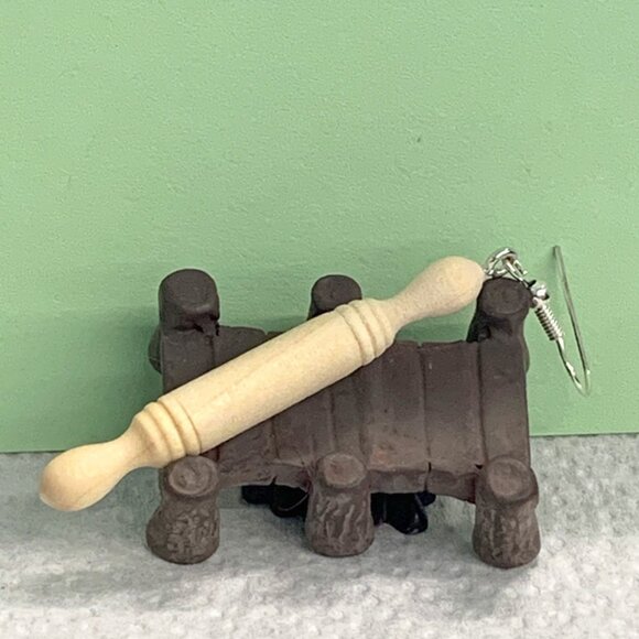 Rolling Pin Earrings, Cooking Earrings, Chef Earrings, Funny Food Earrings, Gift - Picture 2 of 6